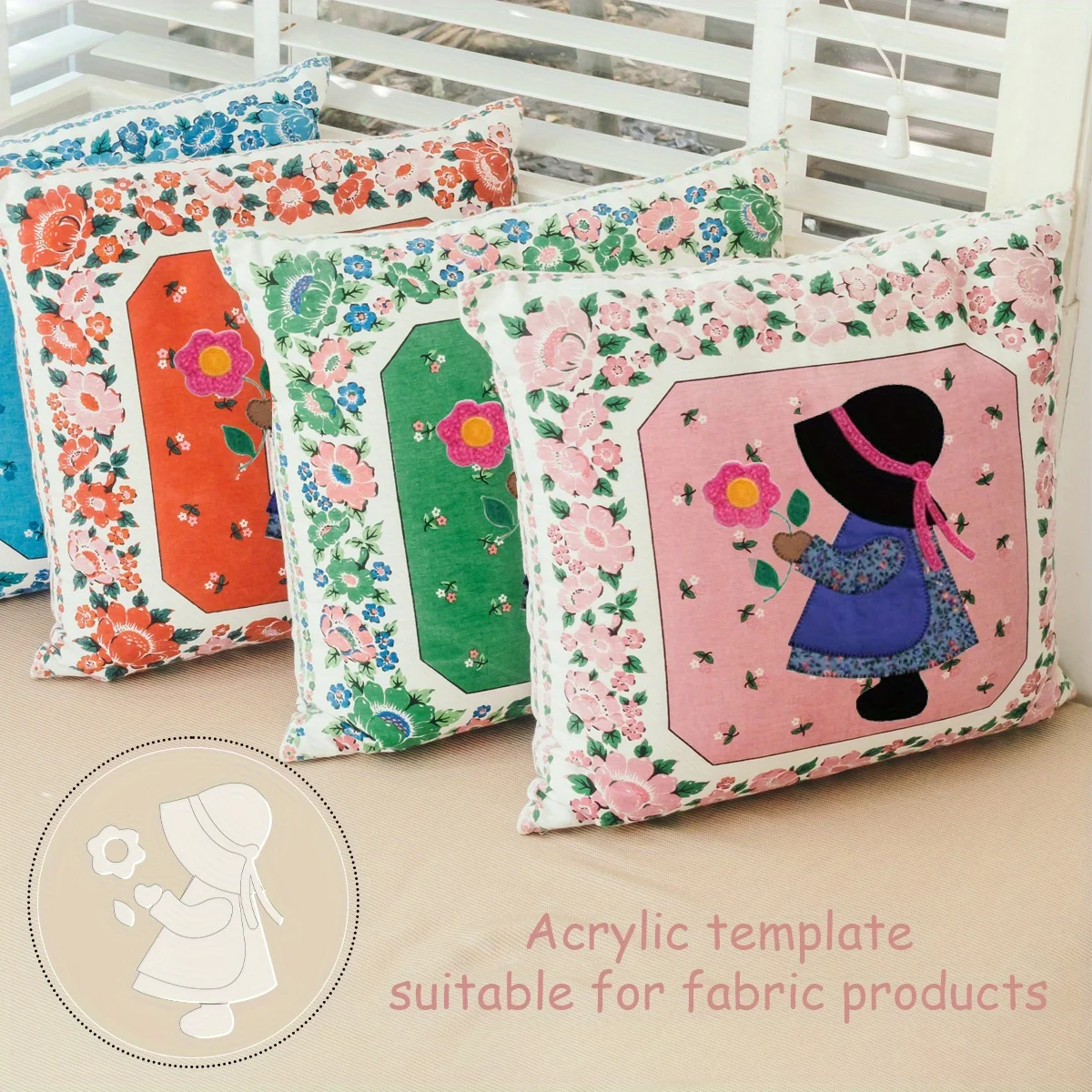 

9pcs Acrylic Girl Quilting Template - Precision Sewing & Repair Tool for DIY Patterns on Bedding Pillowcases Clothing Bags