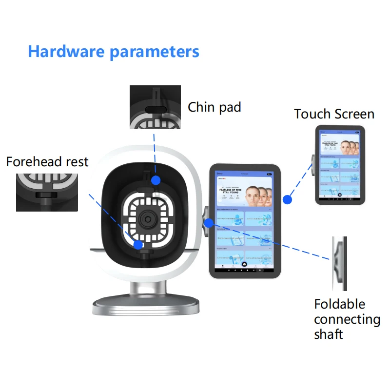 B3 Intelligente Imager 3D HD Dermatoscoop Scanner AI Gezichtshuidanalyse Apparaat Porie Mee-eter Pigmentatie Probleemdetectie