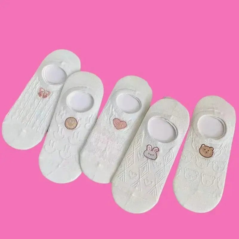 Chaussettes Courtes Fines à Bouche Peu Profonde pour Femme, de Haute Qualité, pour Printemps et Automne, Été, 5 Paires