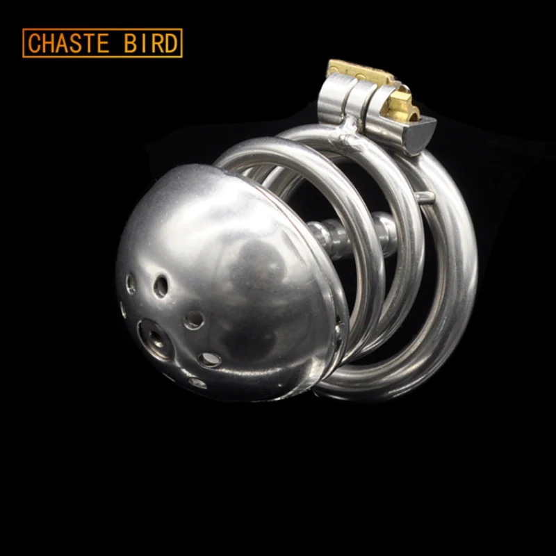 Chaste Bird Stainless Steel Male Chastity Device with Catheter,Cock Cage,Virginity Lock,Penis Ring,Penis Lock,Adult GameA219