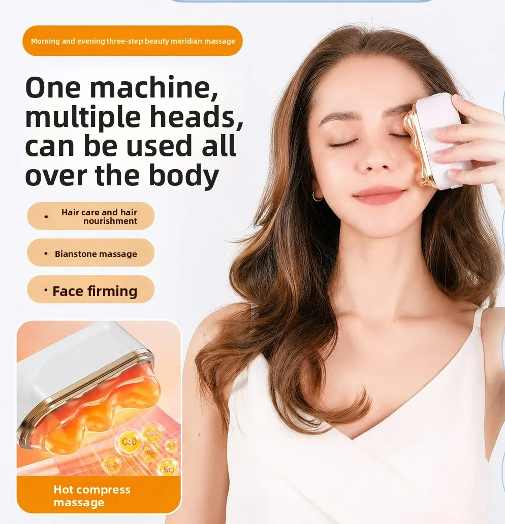 Facial Massager Heated Head Scalp Massage Comb Vibration Lifting Rechargeable Multi-Function Beauty Device
