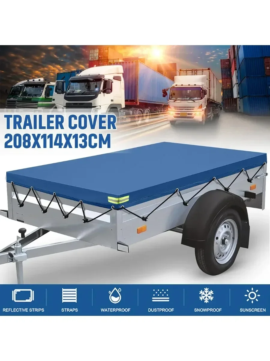 Couverture de remorque 420D, tente de toit automobile, PVC robuste, anti-poussière, étanche, couverture de protection, auvent de Camping de voyage avec ceinture en caoutchouc
