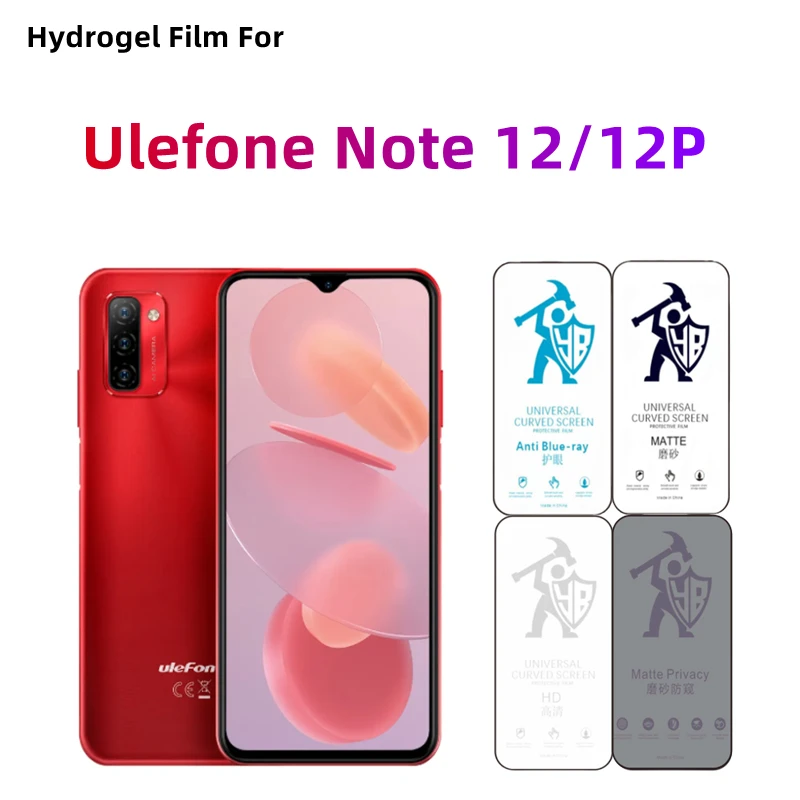 

2 шт. матовая гидрогелевая пленка для Ulefone Note 12P HD защитная пленка для экрана для Ulefone Note 12/12P уход за глазами антишпионская защитная пленка