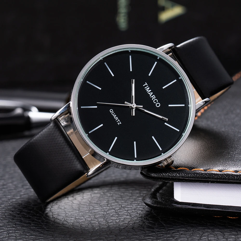 Top Brand Men's Watches Fashion Metal Round Dial Analog Quartz Wristwatch for Men Women Leather Band Casual Simple Male Clock