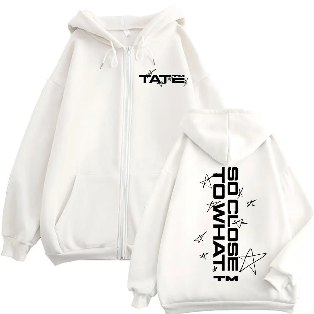 Felpa con cappuccio Ariana Grande Zip unisex con zip oversize sportiva unisex moda giacca con zip hip-hop tessuto in pile di cotone