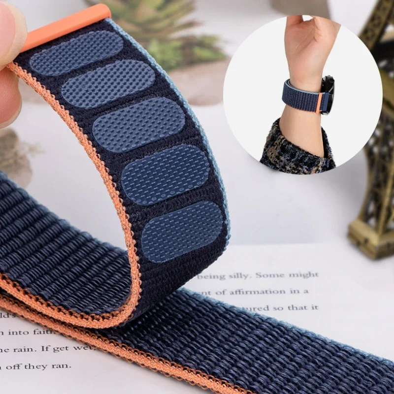 حزام نايلون بدون فجوة لساعة سامسونج جالاكسي ، سوار أصلي قابل للاستبدال ، سوار ساعة قابل للتنفس للغاية ، 47