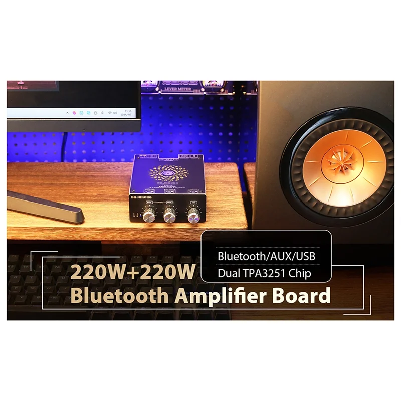جديد-DAJUNGUO T220HS بلوتوث مكبر للصوت مجلس 220 واط + 220 واط قناة ستيريو Hifi مكبر للصوت TPA3251 بلوتوث 5.2 وحدة الصوت