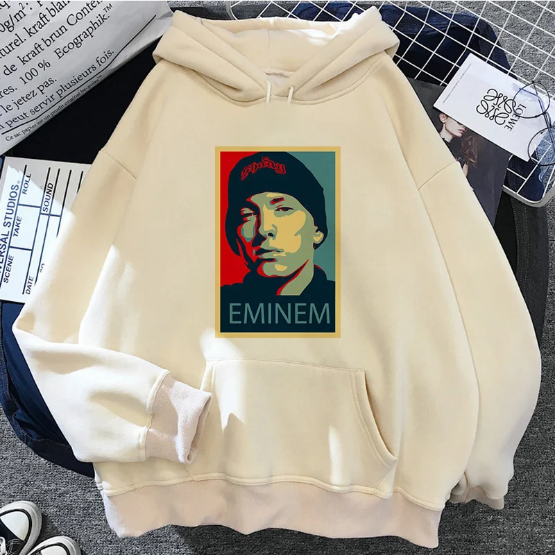 Eminem Print Hoodies Mannen/Vrouwen Casual Mode Capuchon Vrouw Y 2K Lange Mouwen Pullover Sweatshirts Oversized Unisex Kleding