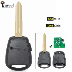 KEYECU 433MHz ID46 Chip 1 pulsante telecomando per auto portachiavi per Hyundai Accent, per Kia Rio Picanto Soul Venga Ceed No Light