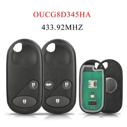 jingyuqin 2/3 Buttons 433.92MHZ OUCG8D345HA Remote Control Car Key For Honda Civic CRV Jazz Accord 2002-2006 FRV 2004-2006