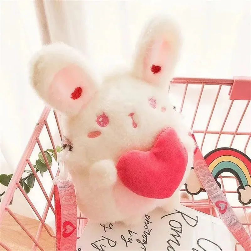 Tas selempang boneka, dompet ponsel perempuan, tas bahu selempang Lolita, tas kelinci untuk remaja, tas musim gugur dan musim dingin