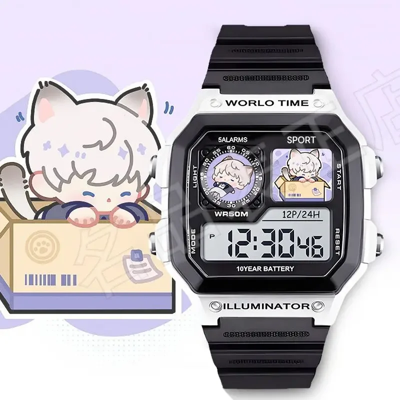 Anime Love and Deepspace Sylus Zayne Rafayel Xavier Cosplay Cartoon Cat Sports Digital Wrist Watch Watches Wristwatch Xmas Gift