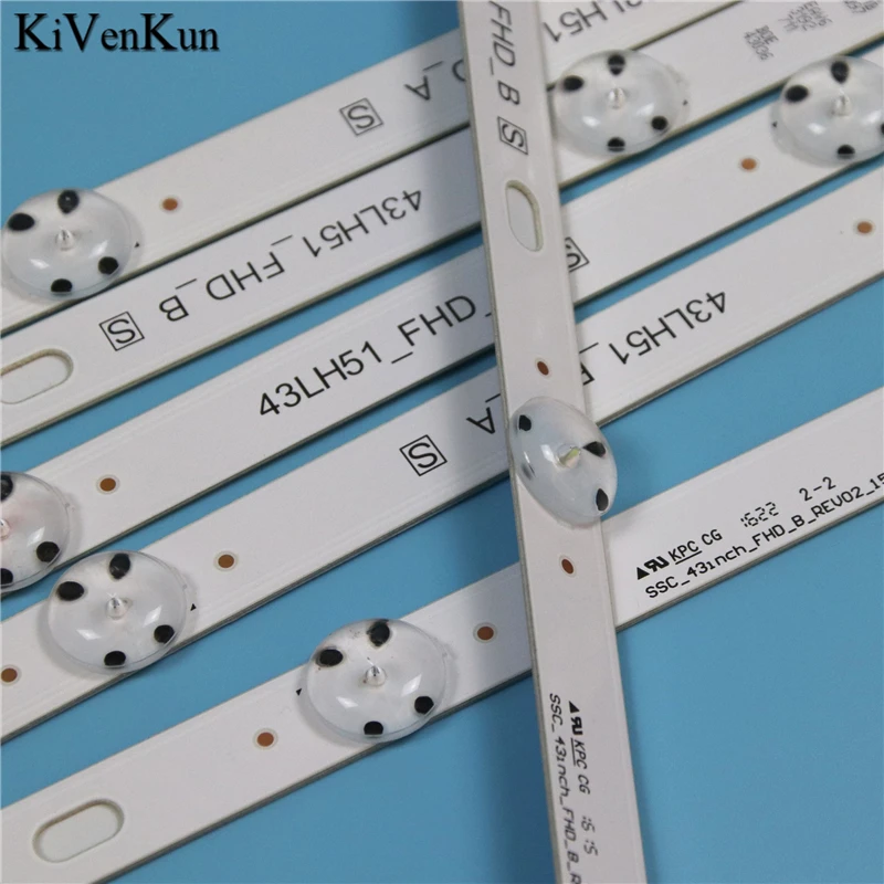 6PCS Strisce di retroilluminazione a LED per 43LH570A 43LH570T 43LH570V Barre LED Bande Righelli 43LH51_FHD_A S LGE_WICOP_FHD 43inch_FHD_B_REV02