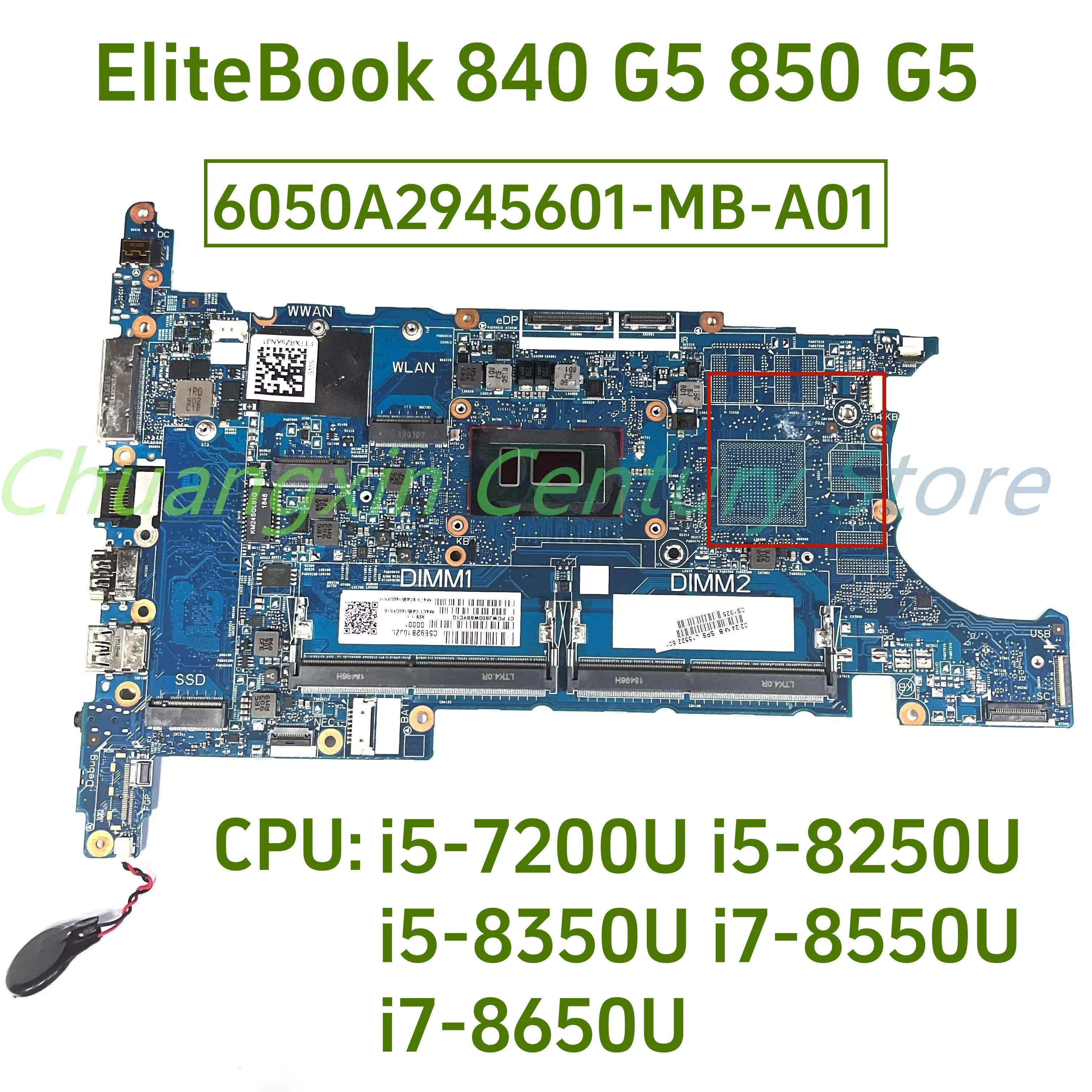 

6050A2945601-MB-A01 подходит для ноутбука HP EliteBook 840 G5 850 G5, материнская плата с core I5 I7-7TH 8, DDR4