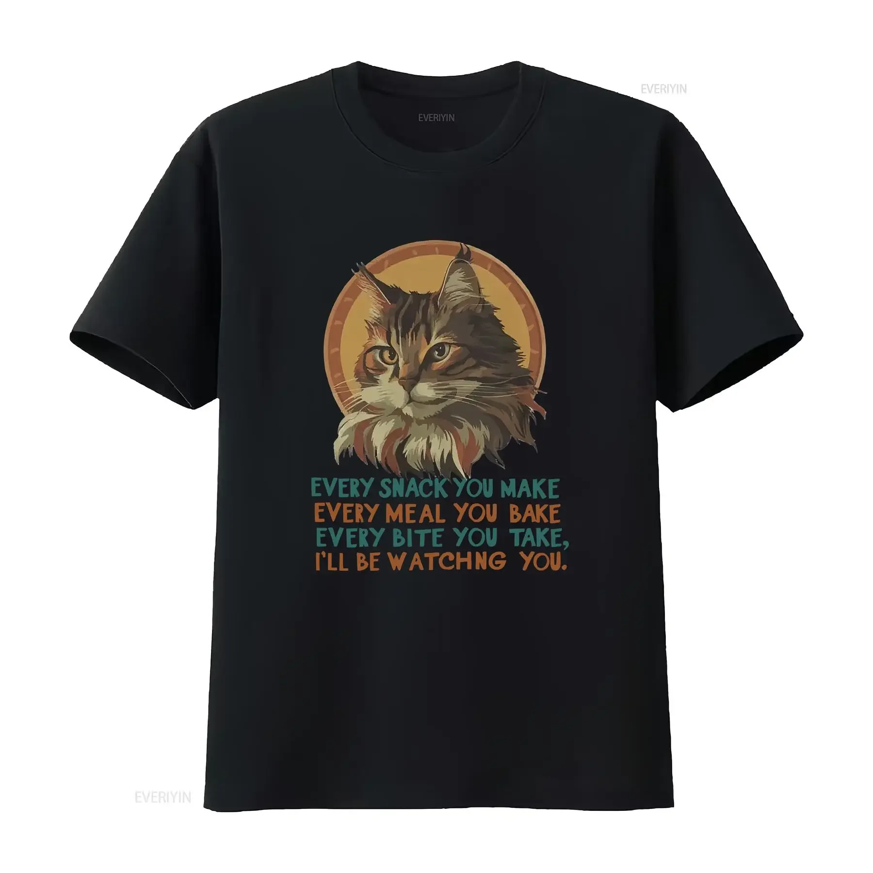 Every Snack You Make I'll Be Watching Maine Coon T shirt Funny Cat vintage Washed Slightly fashion graphic Versatile vintage