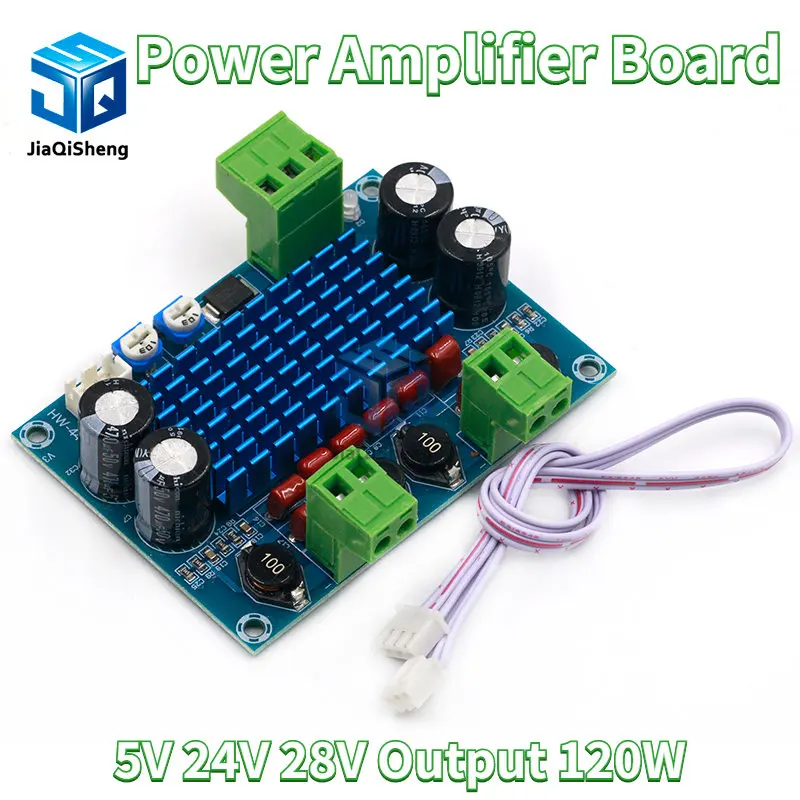 High Power Digital HIFI Power Amplifier Board 2*120W XH-M572 TPA3116D2 Chassis Dedicated Plug-in Input 5V 24V 28V output 120W