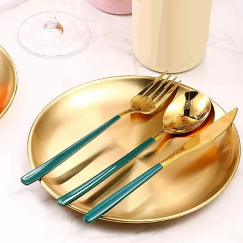 แคมป์ปิ้งจานกันสนิมวางซ้อนกันได้จานเสิร์ฟอาหารสแตนเลส 14 ซม. 1 ชิ้น