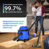 BRIEFNESS Industrial Vacuum Cleaner Hoover WetDry 4800W Powerful Suction Bagless 16Kpa 15 Litre Capacity 4 Caster Wheels