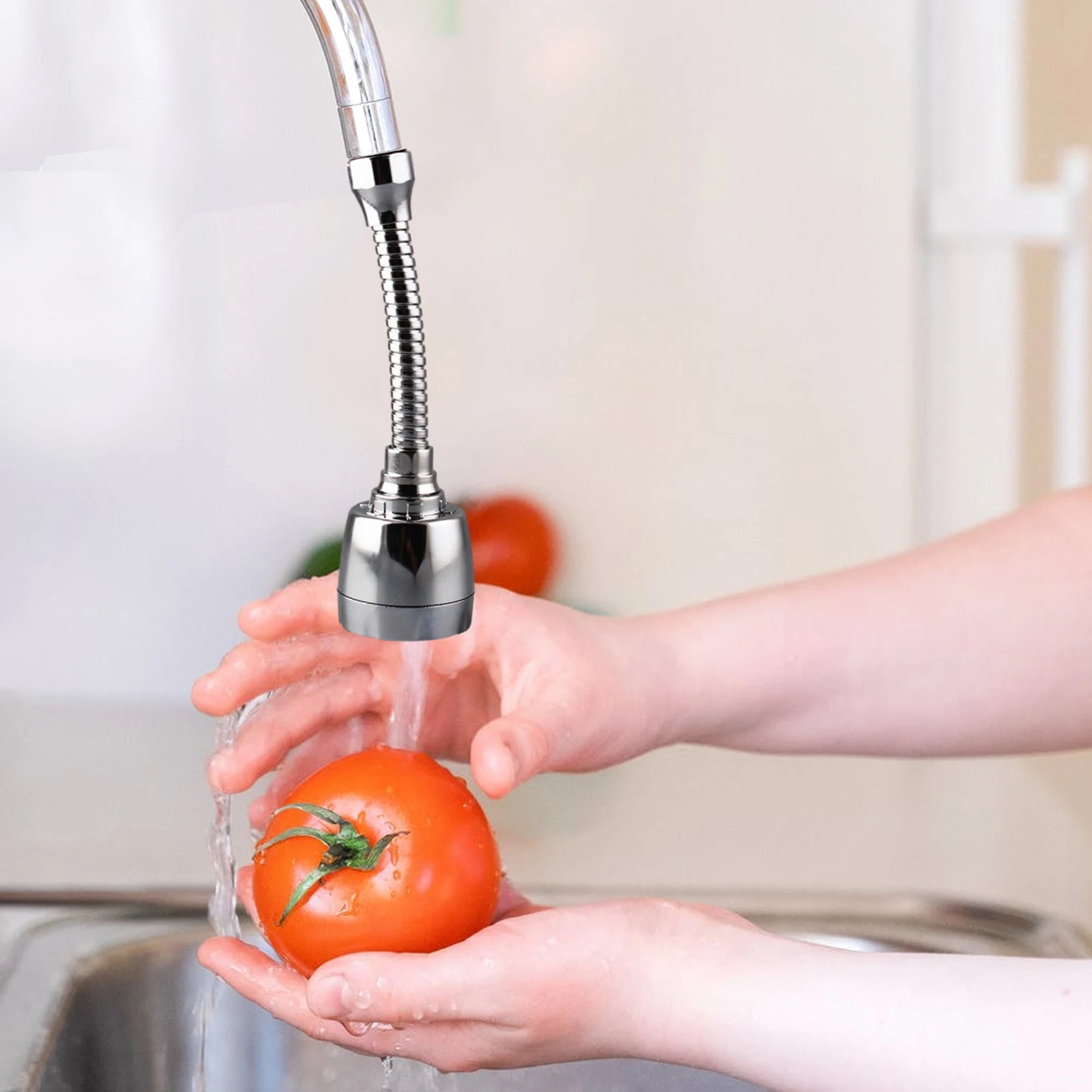 Ugello flessibile per rubinetto da 360 gradi 360 Lavello da cucina Aeratore Extender Rubinetto girevole Lavello Tubo flessibile Spruzzatore