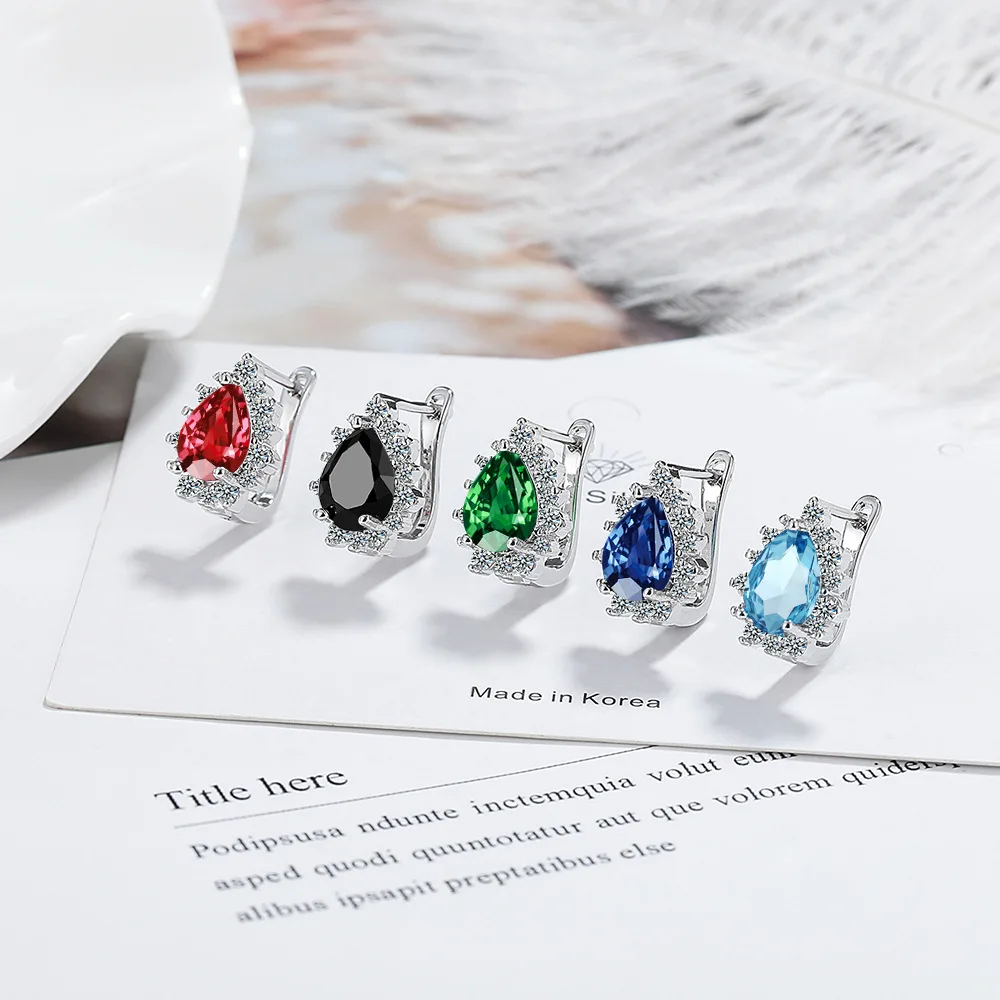 

Элегантные сверкающие королевские синие серьги из стерлингового серебра 925 пробы с цирконом в форме капли, подарок на день рождения, годовщину, свадьбу