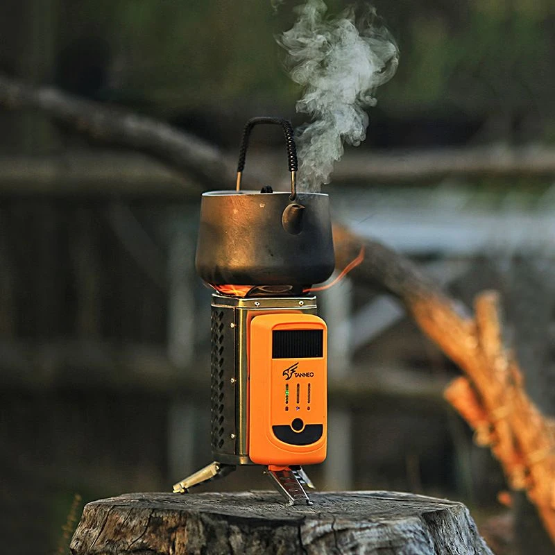 Thermal Power Generation Diesel Stove, Foldable Rechargeable Outdoor Picnic Stove, Stainless Steel Portable Camping Stove