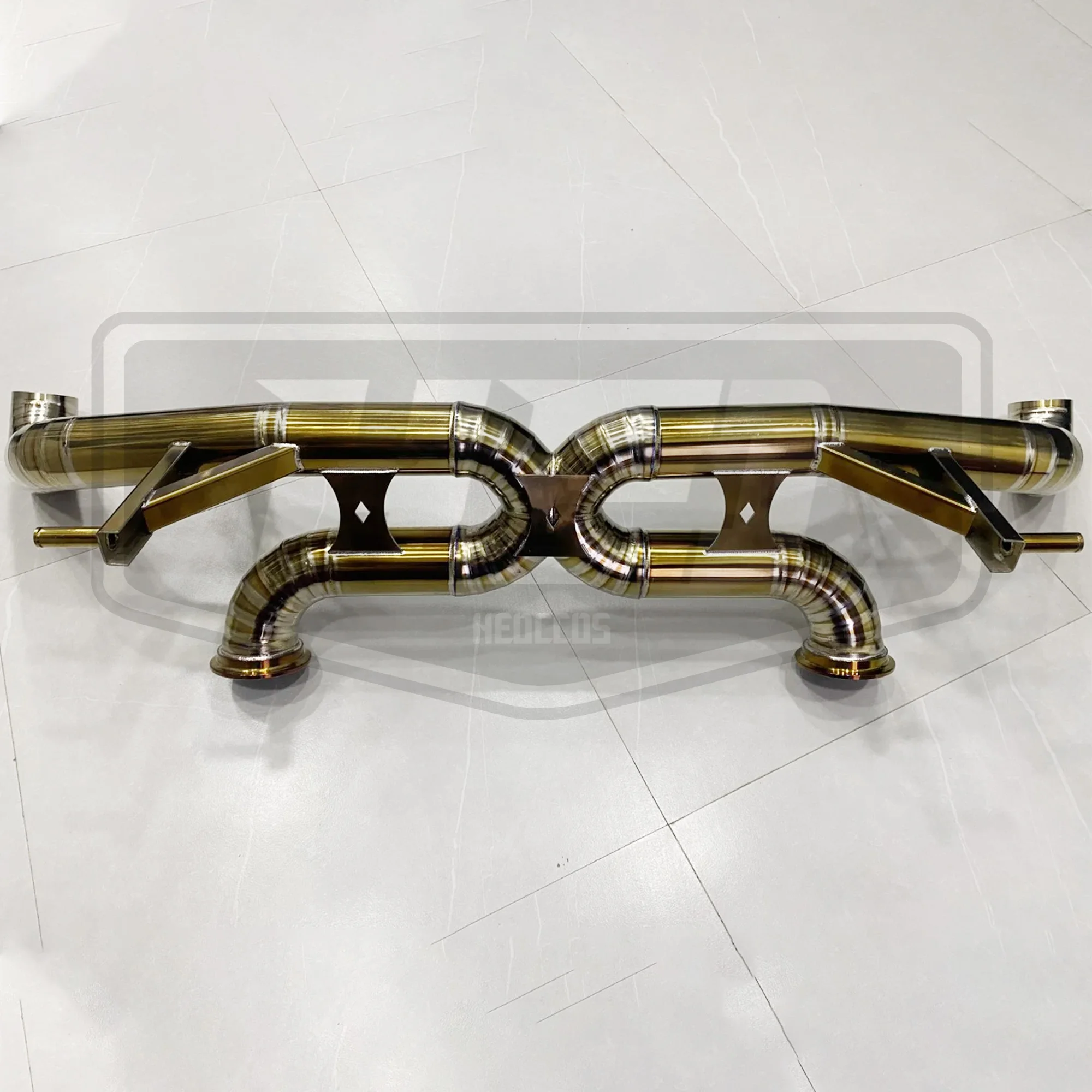 HEO Titanium Alloy For Audi R8 4.2 V8 5.2 V10 catback exhaust pipes without valves custom gold