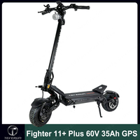 EU Stock Newest Teverun Fighter 11+ Plus 60V 35Ah Top 85Km/h 2*1600W Motor Install New 4 Piston Hydraulic Brake Add GPS Function