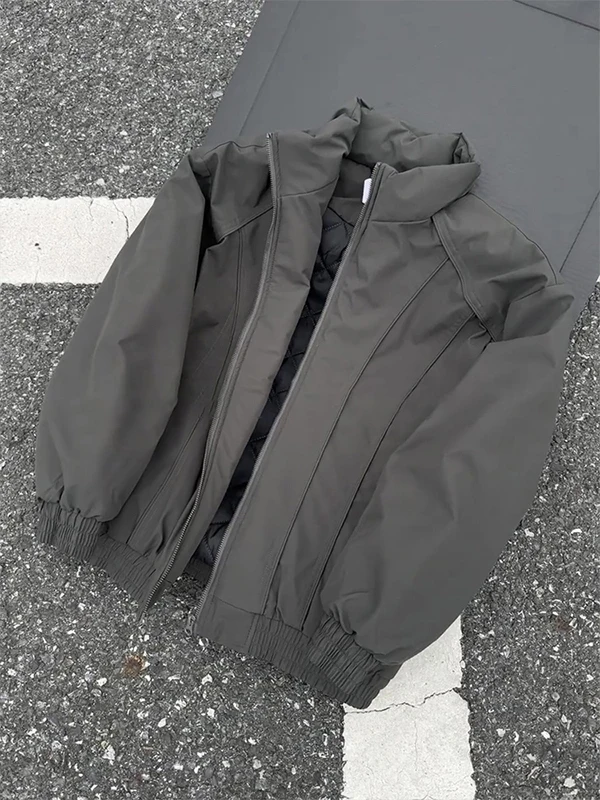 Deep ey American Deconstructed Cotton Jaet الرجال الشتاء Cleanfit صورة ظلية Thiened Flight Jaet الوقوف طوق القطن C... #2