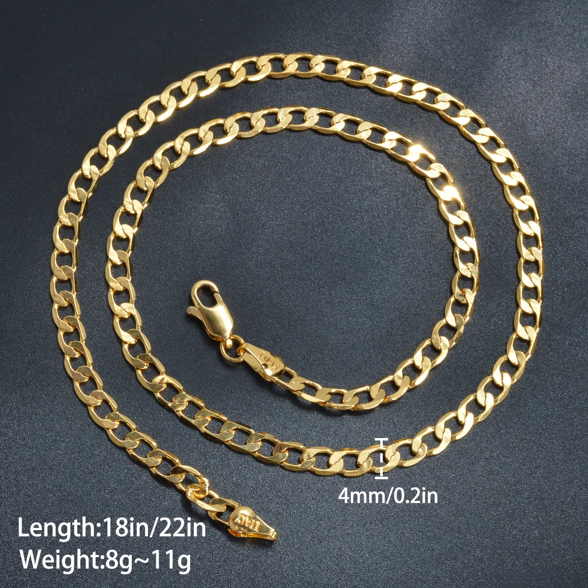 45-60cm Curb Link Chain Chokers Gold Color Luxury New Necklace Figaro Chain For Woman Men Neck Fashion Jewelry Gift Accessories