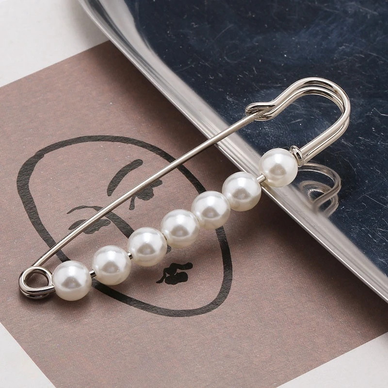 5 Stück/Set 7,5 cm Imitationsperlen-Brosche Sicherheitsnadeln zur Taillenverengung Ornament für DIY-Bastelarbeiten Kleidung Hosen Accessoires – Detail 6