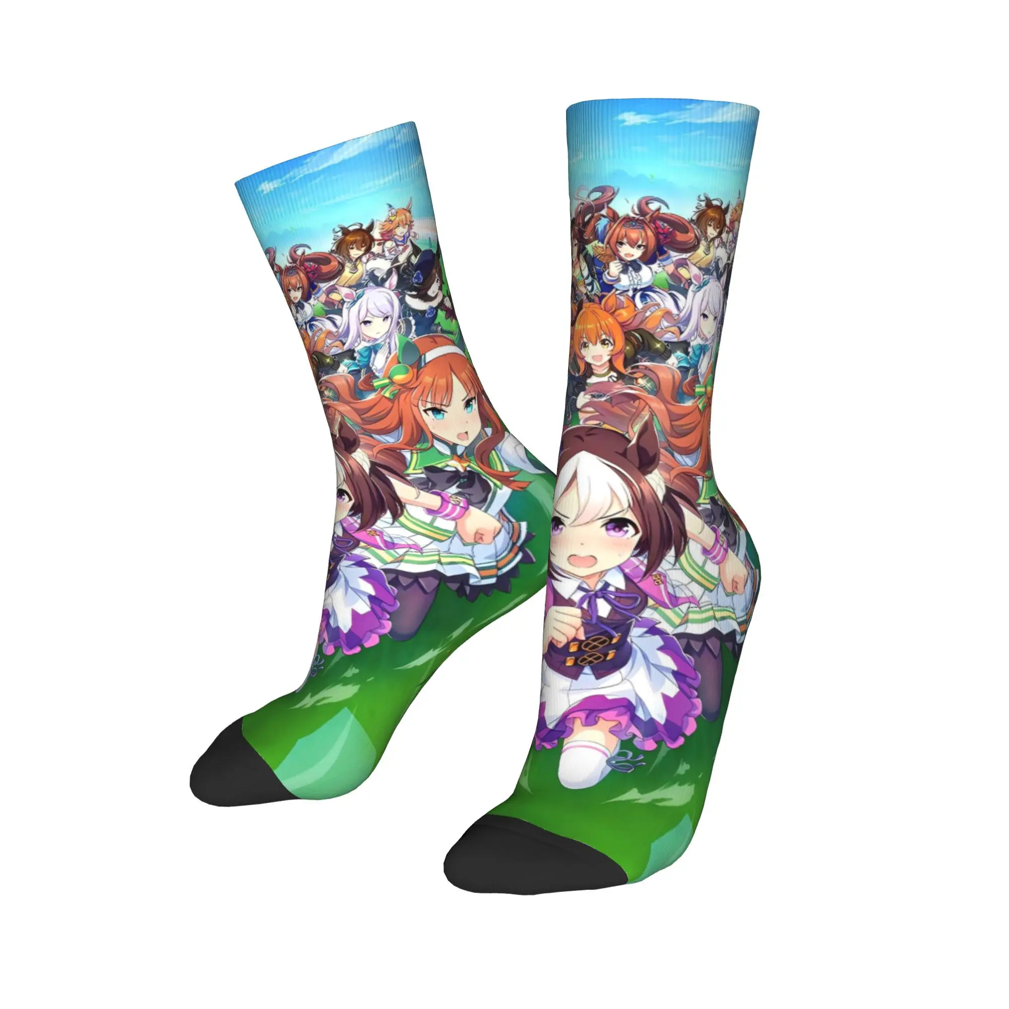 Uma Musume Stockings  Elegant Socks Adults Men Breathable Socks Autumn Running Design Anti Skid Socks Birthday Gift
