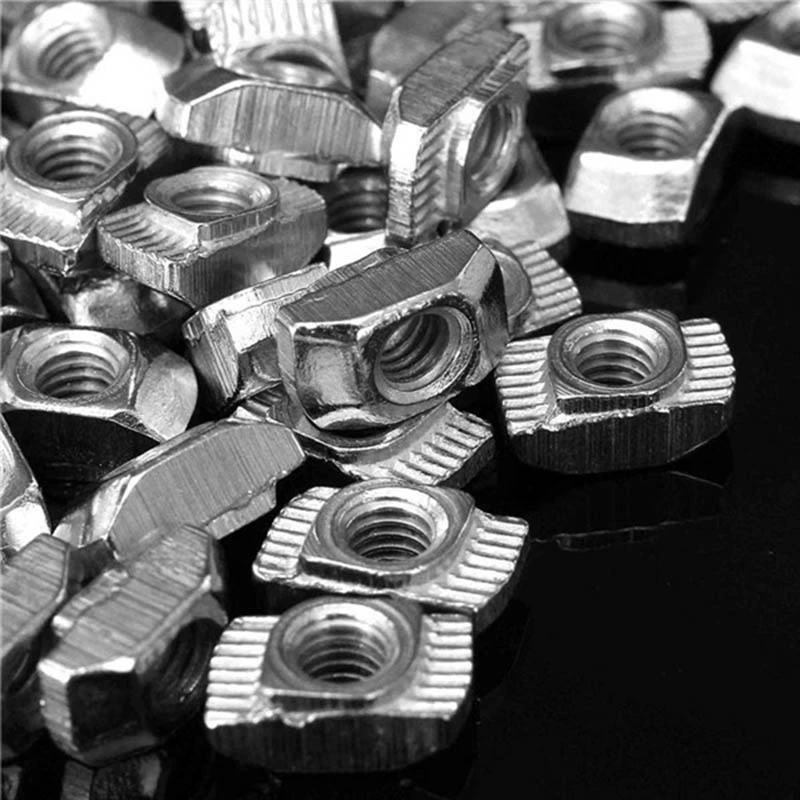 2000 Pcs M5 Hammer Nut Carbon Steel Aluminum Connector T Fastener Sliding Nut