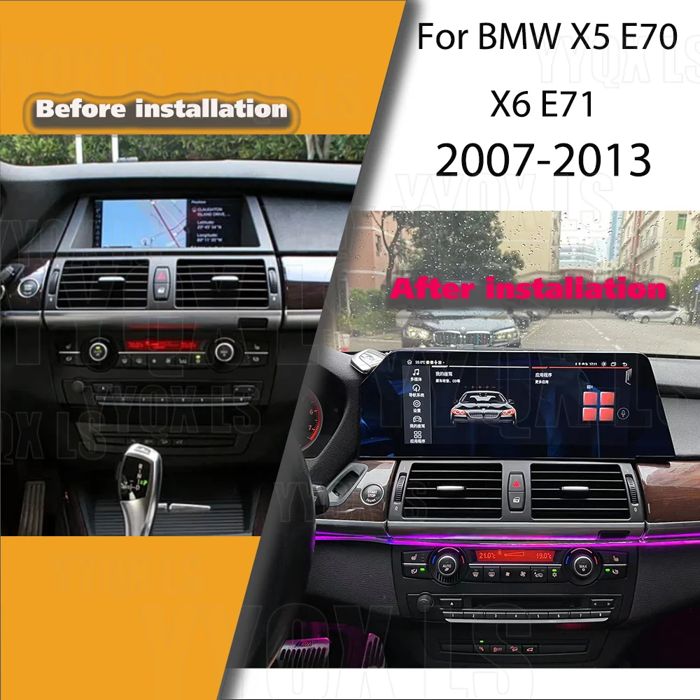 12.3Inch For BMW X5 F15 X6 F16 2014-2018 Android Carplay Qled Screen Bluetooth Car Multimedia Player GPS Navigation Head Unit