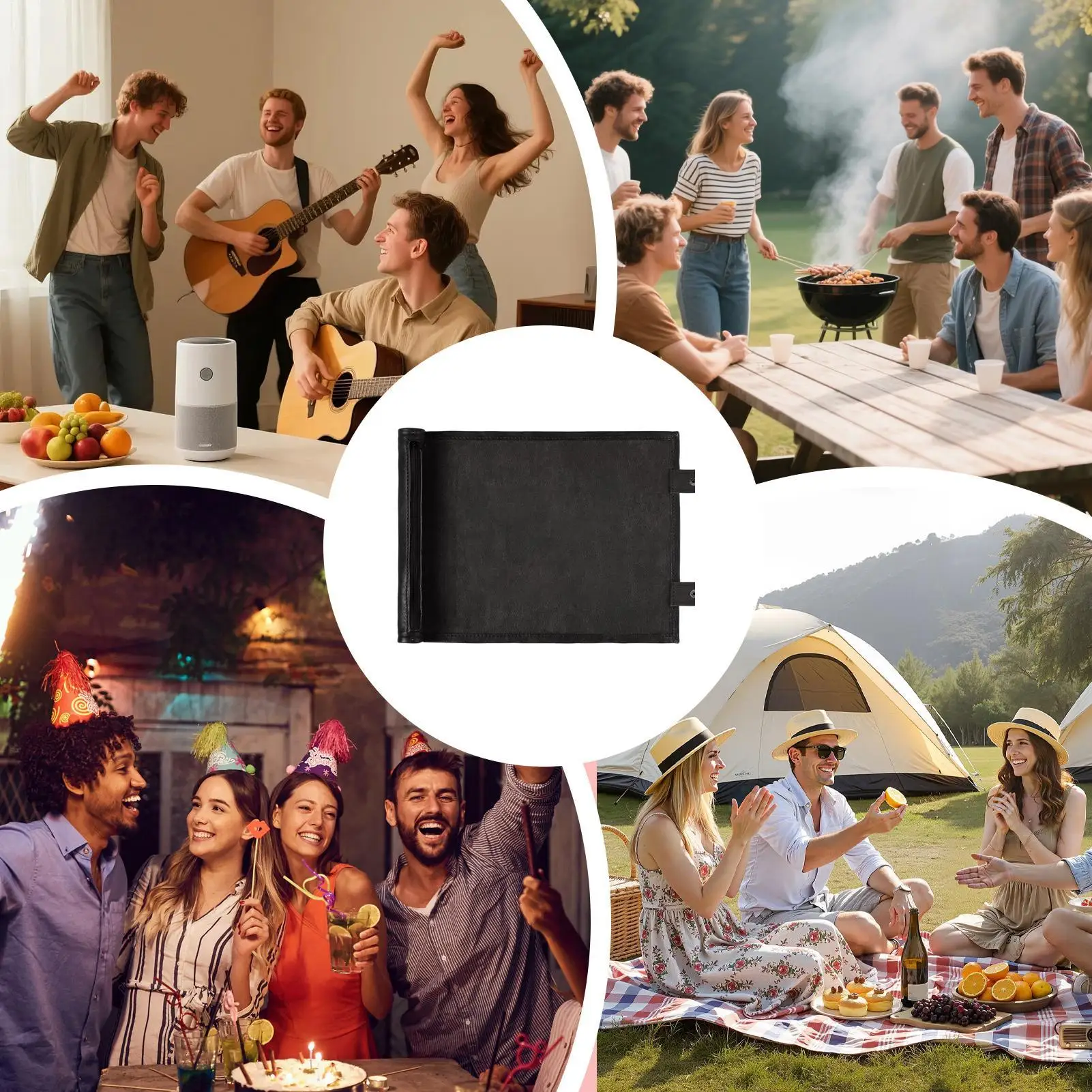 

Dice Rolling Tray With Zipper PU Leather Foldable Dice Holder Tray For Board Game For Gamers Enthusiasts Board Games Home Daily