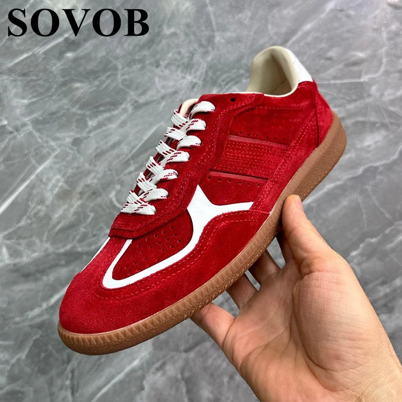 

Spring Autumn Suede Mixed Color Retro Flat Casual Shoes Women Lace Up Breathable Versatile Sneakers Daily Tenis Board Shoes