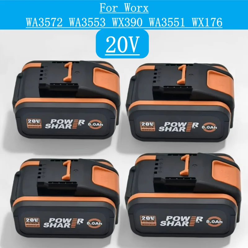 

100% Original 8Ah 4Ah for WORX 20V WA3014 WA3551 WG630 WG629 WX372 WX390 WX394 WX550 WX523 WX802 WX858 WX900 Power Tool Battery