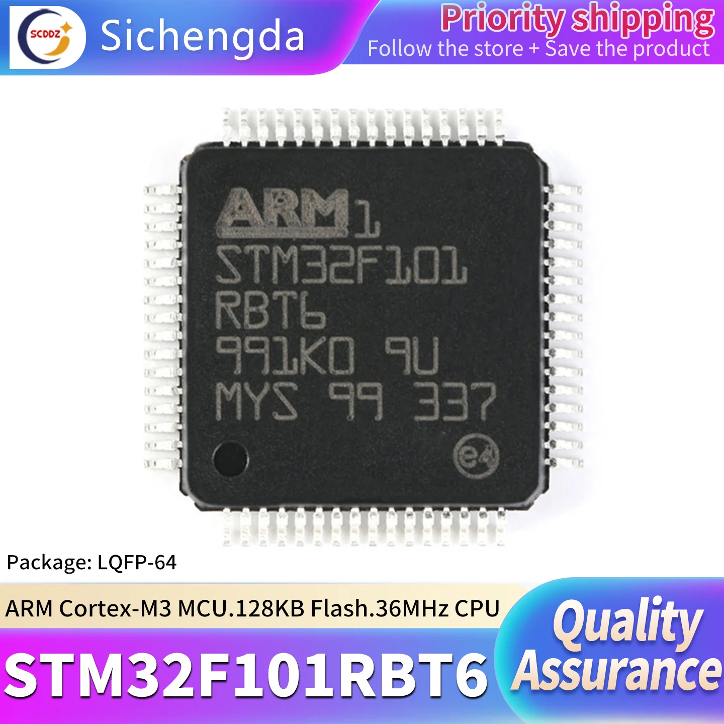 Original genuine STM32F101RBT6 LQFP-64 ARM Cortex-M3 32-bit microcontroller MCU