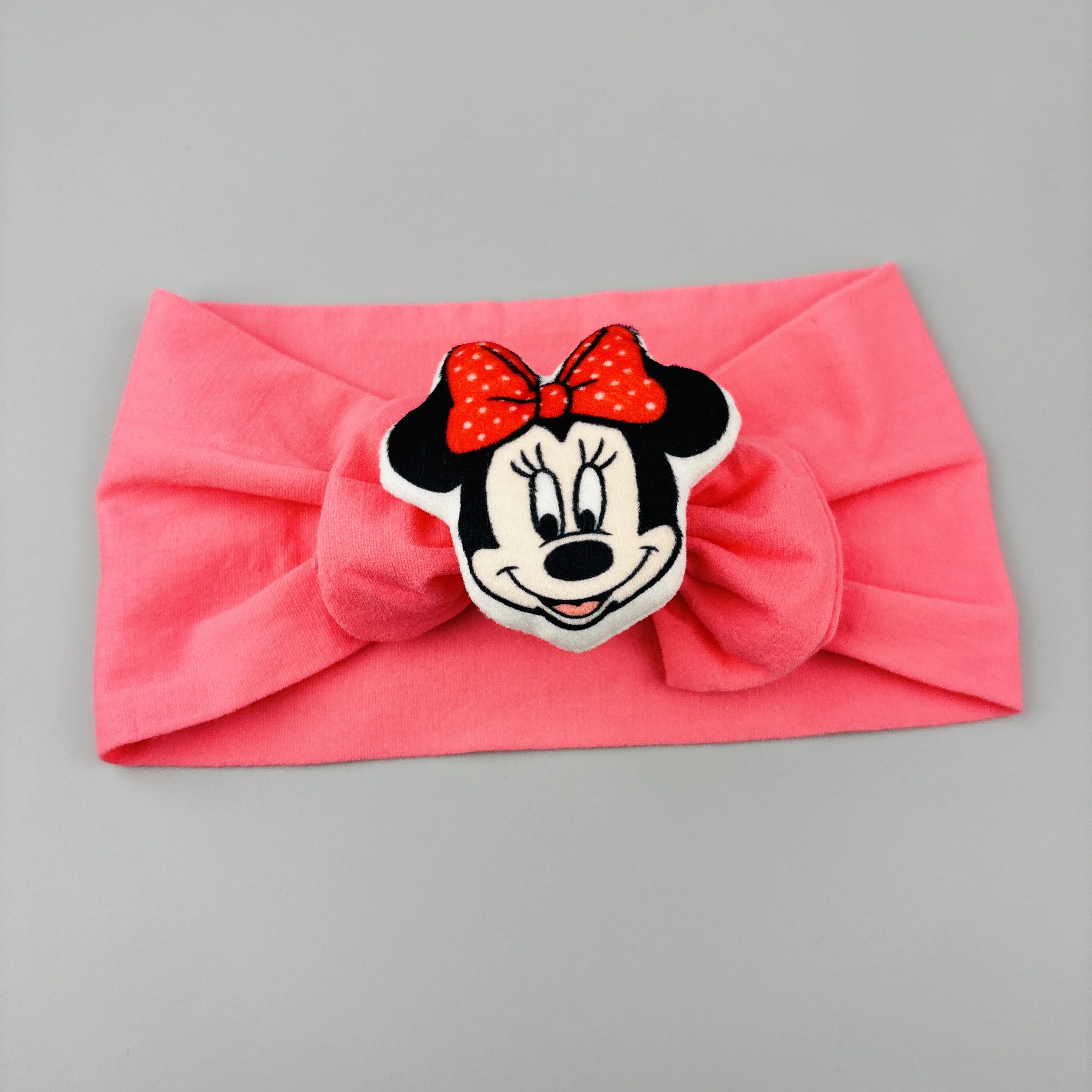 Luxurious baby Minnie Mouse printed pacifier clip and pacifier baby hair band 3D plush hair cap baby photo props babymama