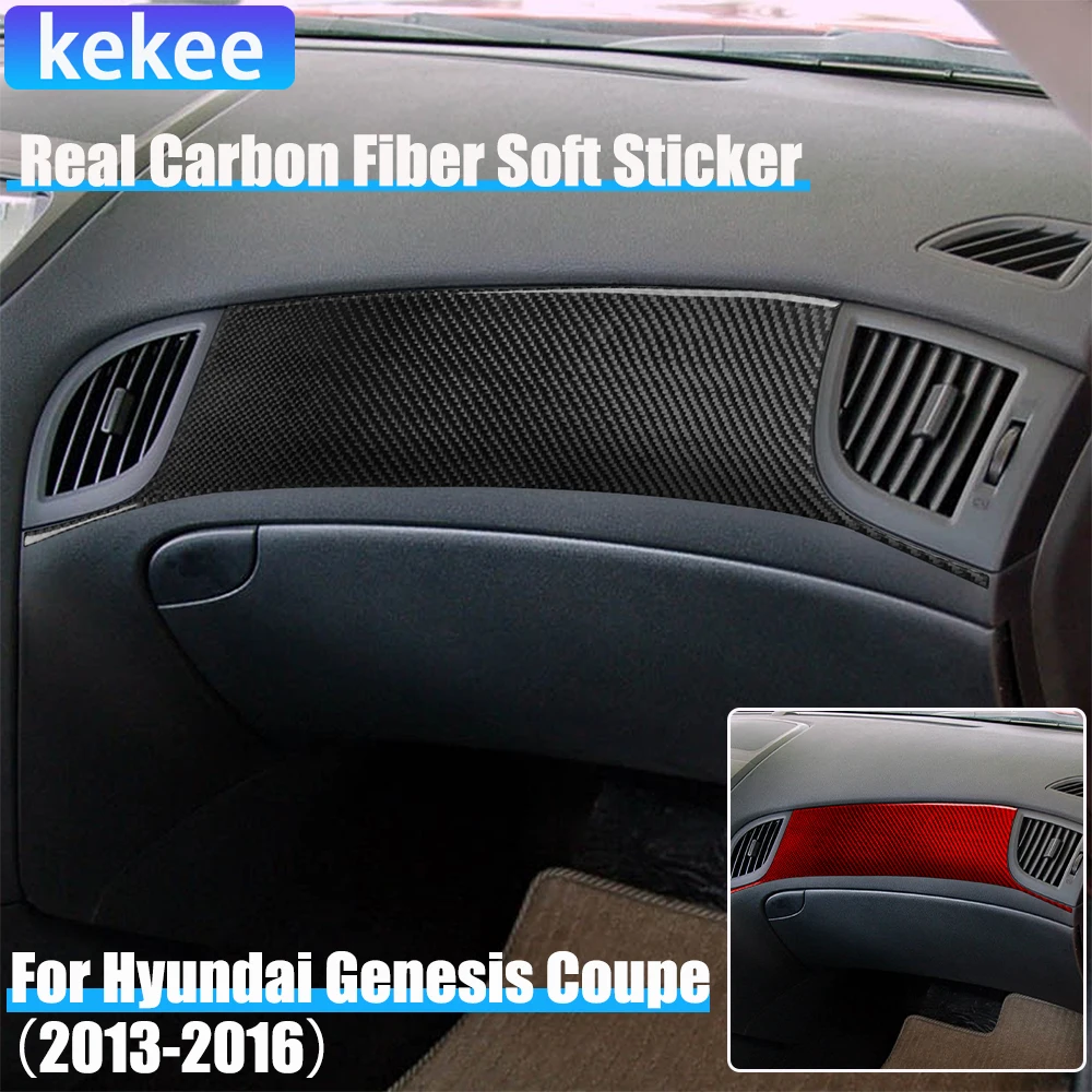 

Автомобильные аксессуары из настоящего углеродного волокна, обивка панели приборной панели, мягкая наклейка для Hyundai Genesis Coupe 2013 2014 2015 2016