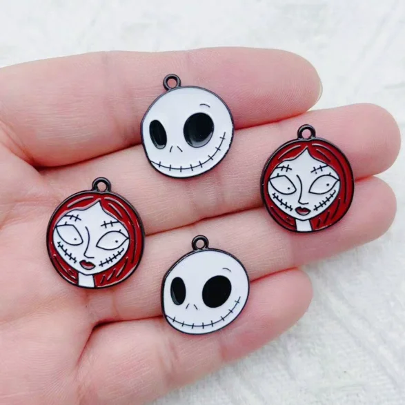 10 pcs Halloween Charm Pendants Enamel Craft, Perfect for DIY Earrings, Bracelets, Neck Handmade Craft Supplie