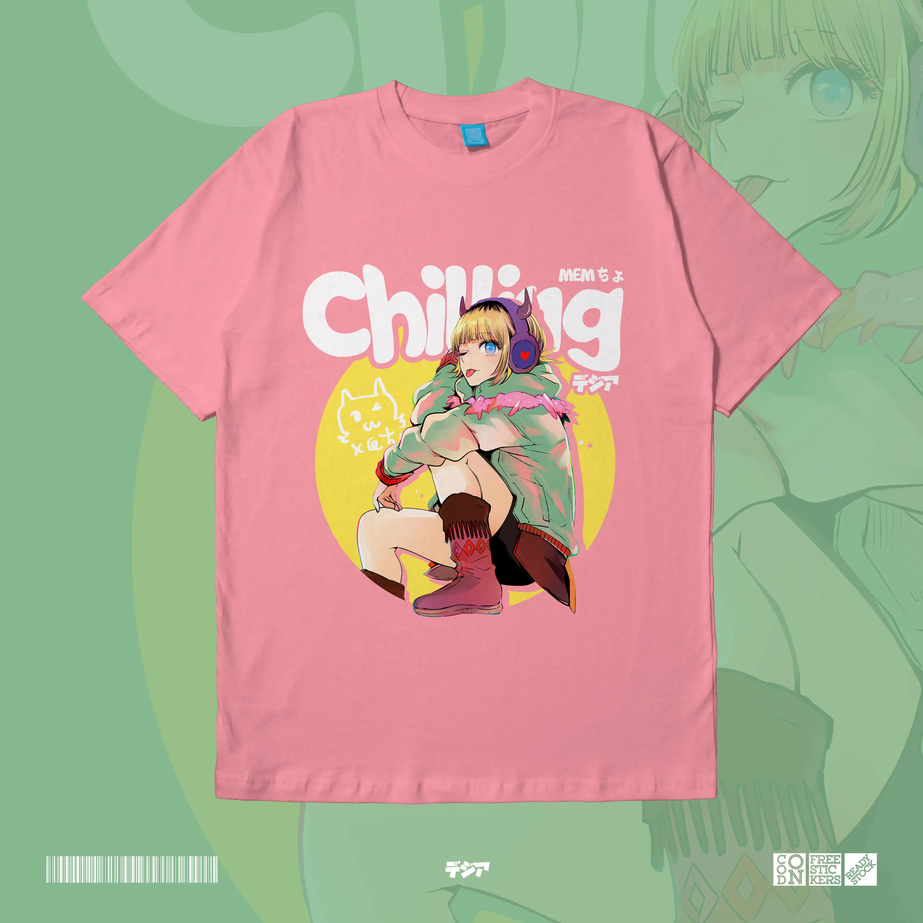 Mem-Cho MEMちょ Memcho Oshi no Ko Ai Hoshino Ruby Aqua Idol B-Komachi Kaos Anime Manga Baju T-Shirt Jepang DJA Cloth