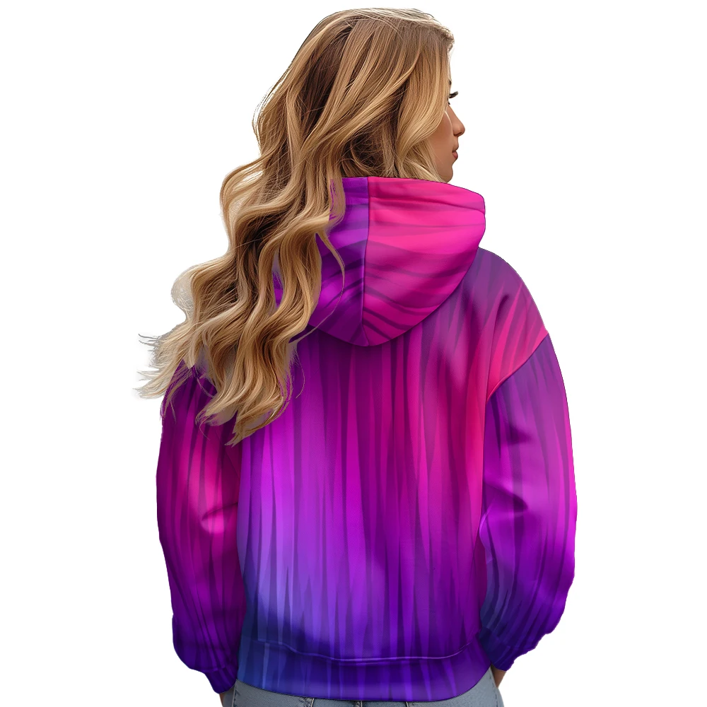 

Vibrant Dripping Stripe Gradient Women Jackets Coats Printed Fleece Lined Winter ​Warm Streetwear Motorcycle Outwear Clothing