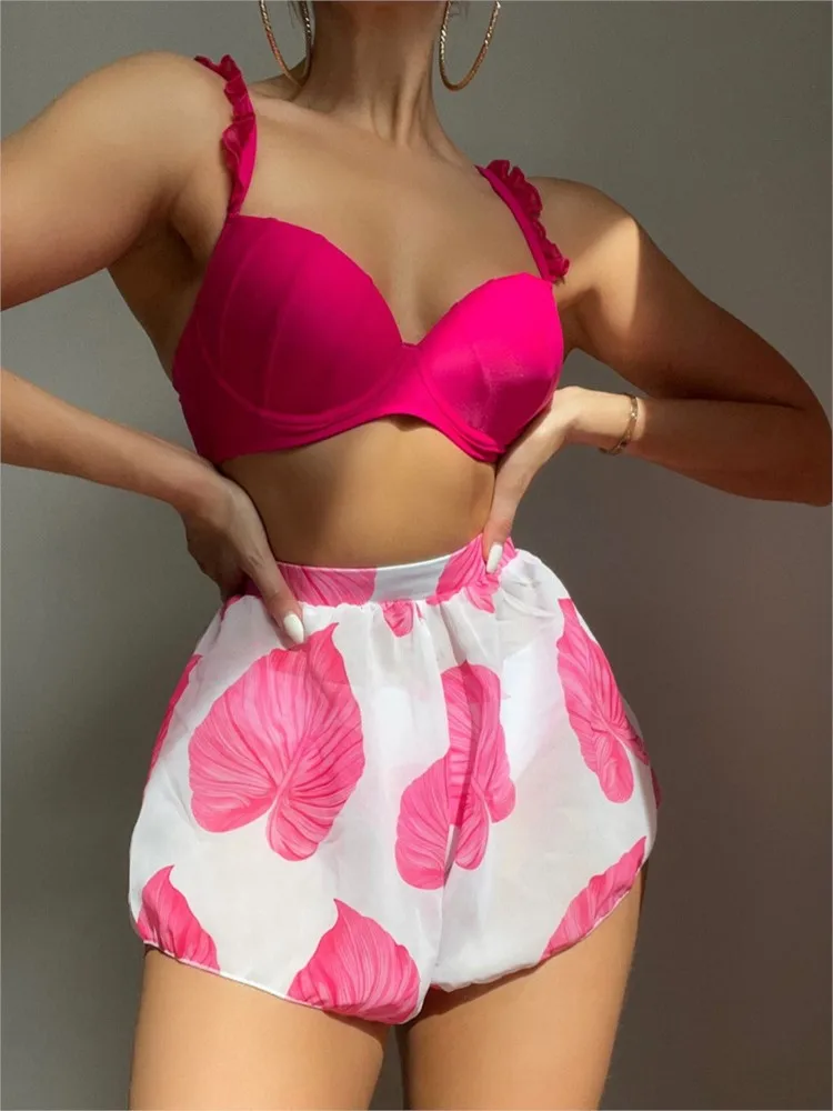 

High Waist Sexy Swimsuit Women Summer Bathing Suit Bikini Set Sleeveless Swimwear Beach Swimming Suit For Female Купальник