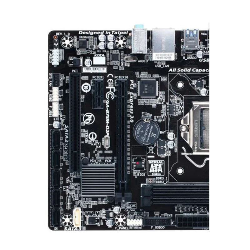 Imagem -04 - Desktop Mainboard Sata Iii Usb 3.0 £ Lga 1155 Ddr3 32gb Ga-b75m-d2p Intel B75