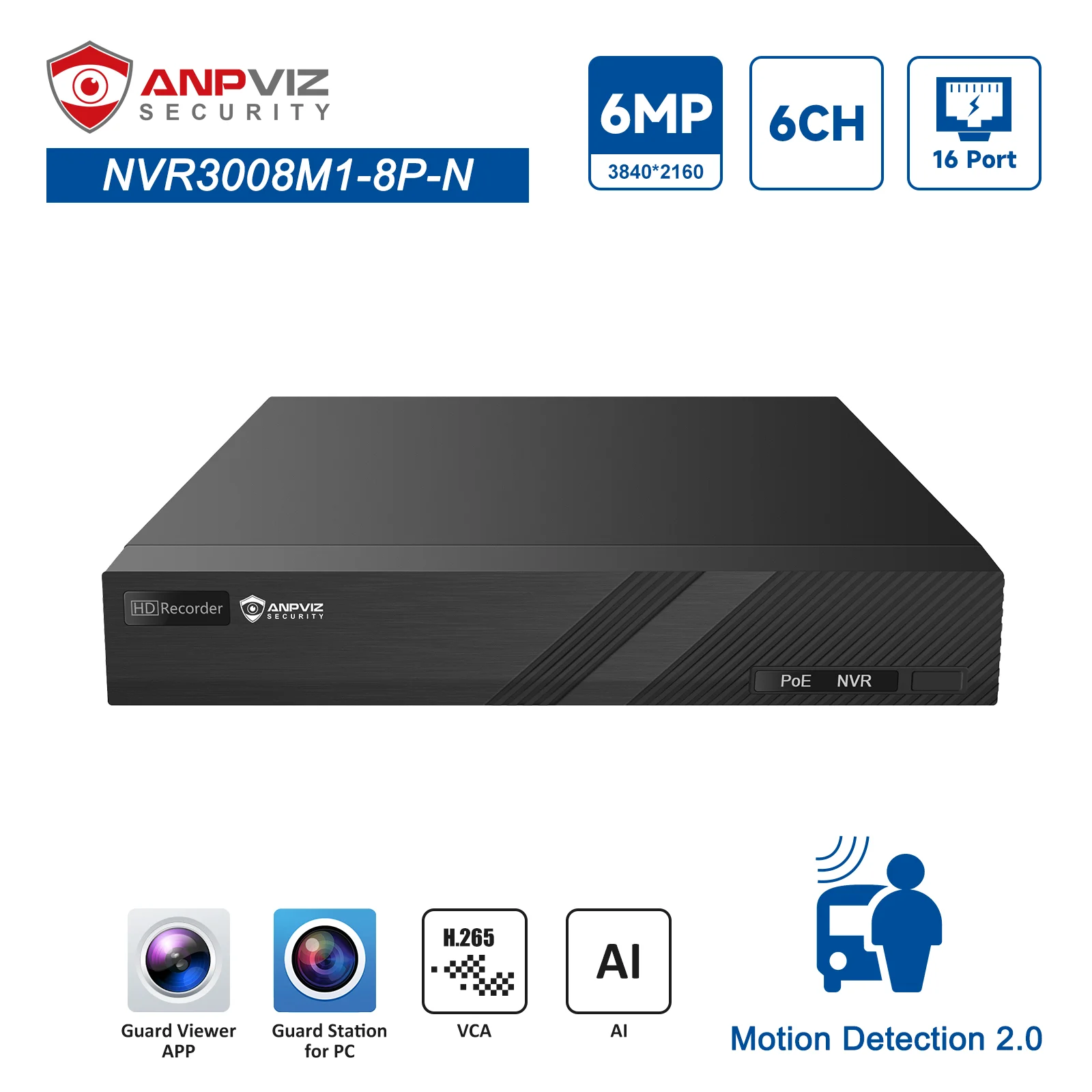 Anpviz 8CH POE NVR 6MP CCYV セキ - Security Ip Camera のレビューと価格