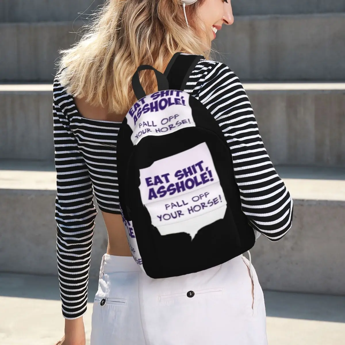 

Fall Off Your Horse! Sticker Backpack Hot Sale Daypack Large Capacity Kids BookBag School Bag Shoulder Bags for Men Women