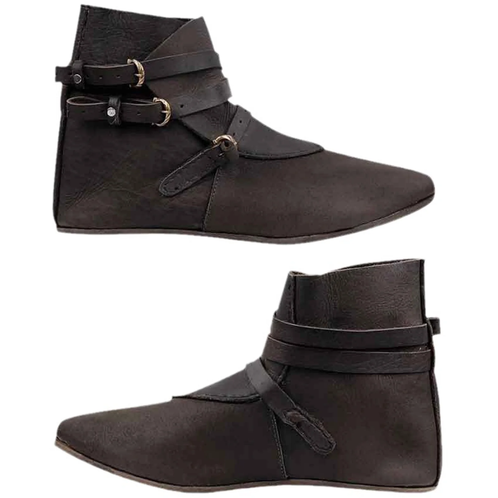 Scarpe cosplay pirata vichingo retrò Stivali medievali Uomo Cavaliere in pelle a punta Costume di Halloween per uomo Scarpe Fancy Party Prop