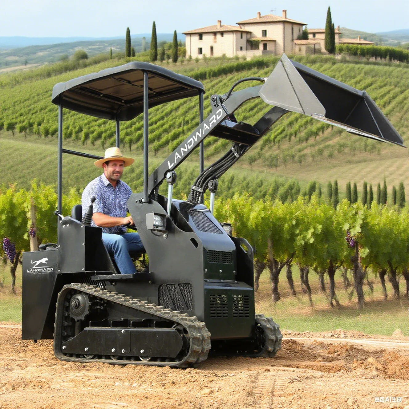 

CE Europe Agriculture Mini Skid Steer Loader Ride-On Mini Loader Landward Loaders With Parts 1 Ton Mini Skid Steer Loader Custom