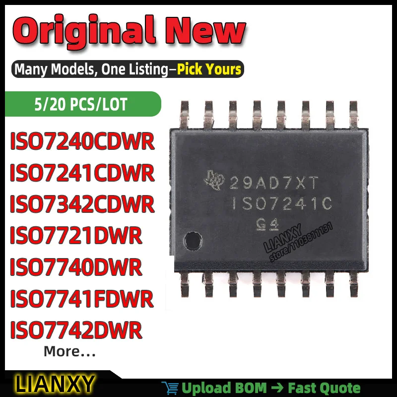 ISO7240CDWR ISO7241CDWR ISO7741FDWR ISO7742DWR ISO7740DWR ISO7721DWR ISO7342CDWR ISO7720FDWR SOIC-16 SPI NOR Flash Memory New