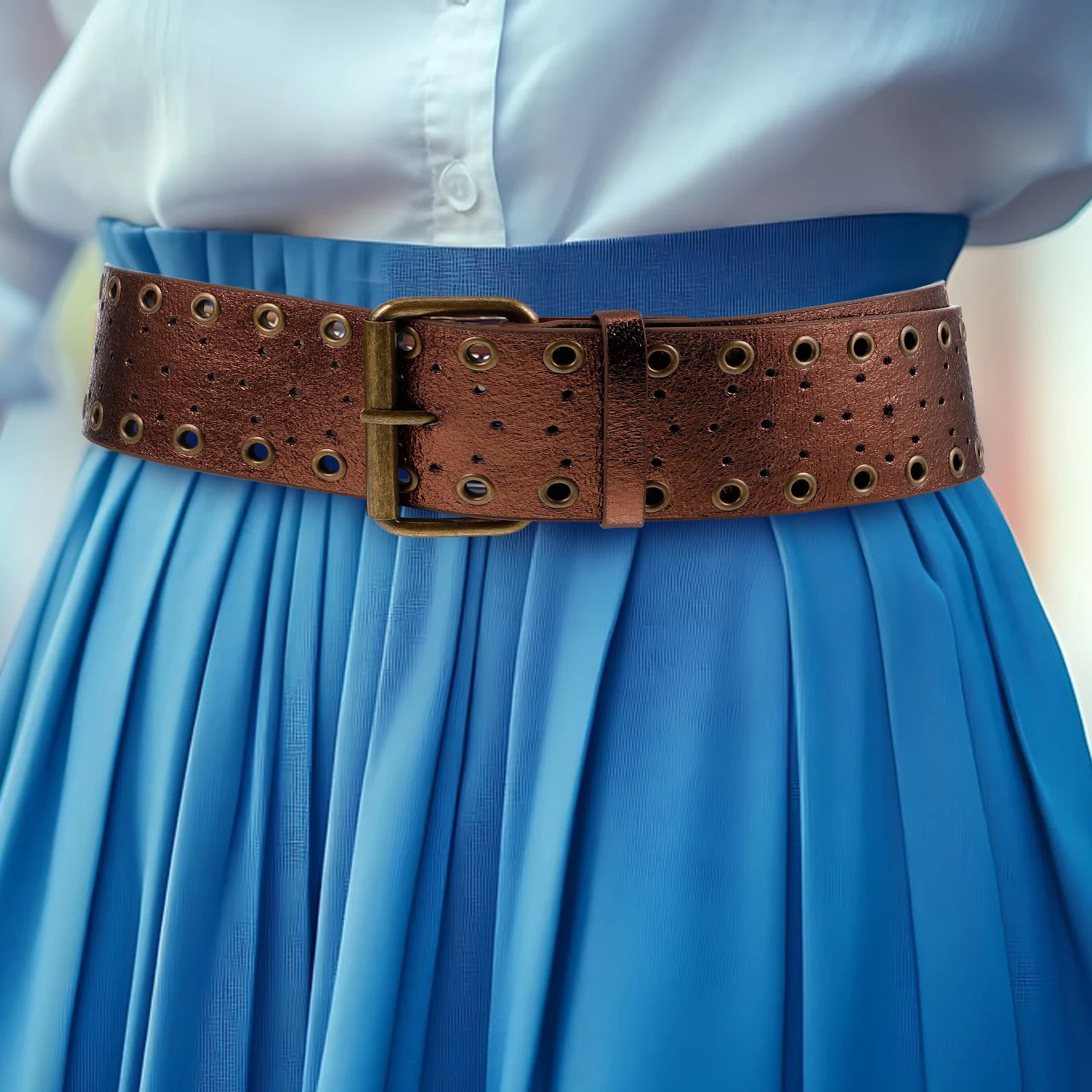 

Western Cowboy For Men Women Vintage Pu Waist Wide Hollow Design Dress Boho Style Mens Casual Belt Grommet Western Belt